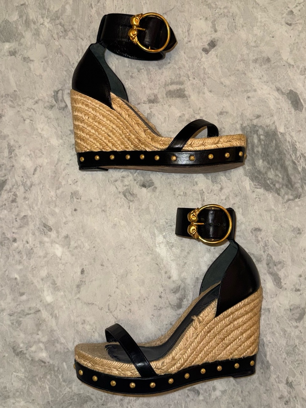 Alexander McQueen Vintage Studded Skull Buckle Wedges